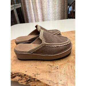 Seychelles Womens Suede Stand Tall Slip On Platform Mules Shoes Sz 6